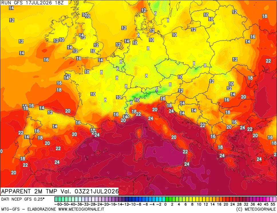 mappa Temp percepita