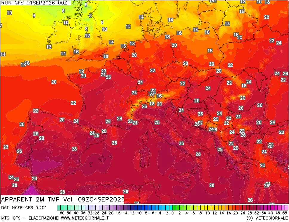 mappa Temp percepita