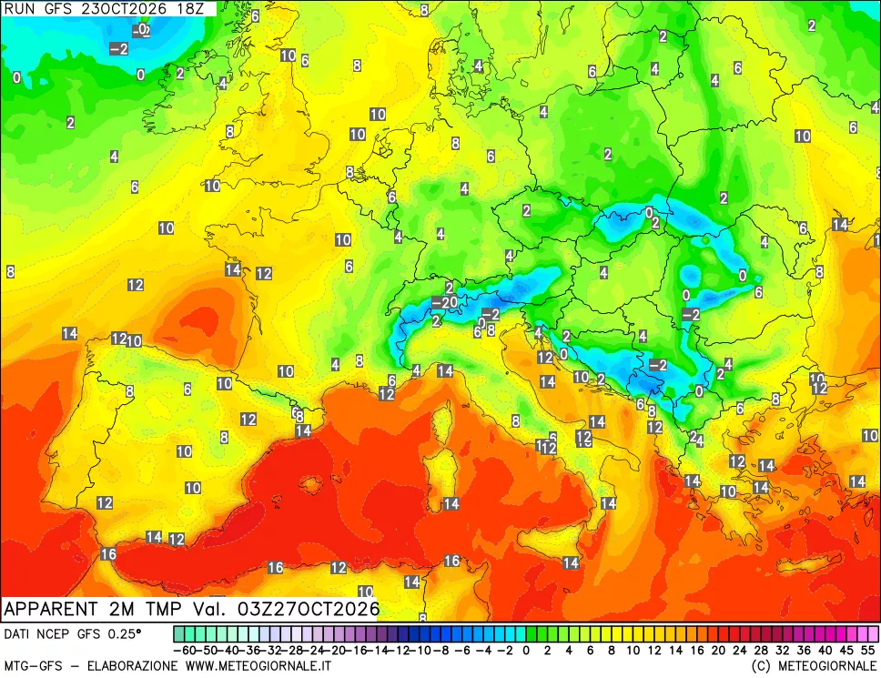 mappa Temp percepita