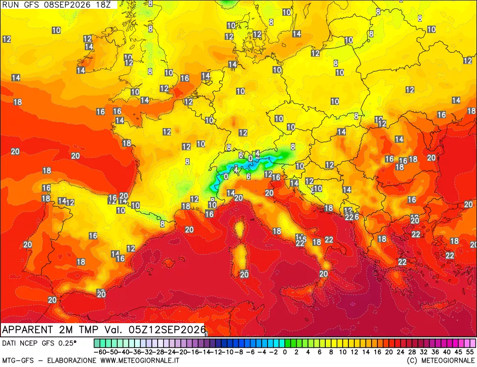 mappa Temp percepita
