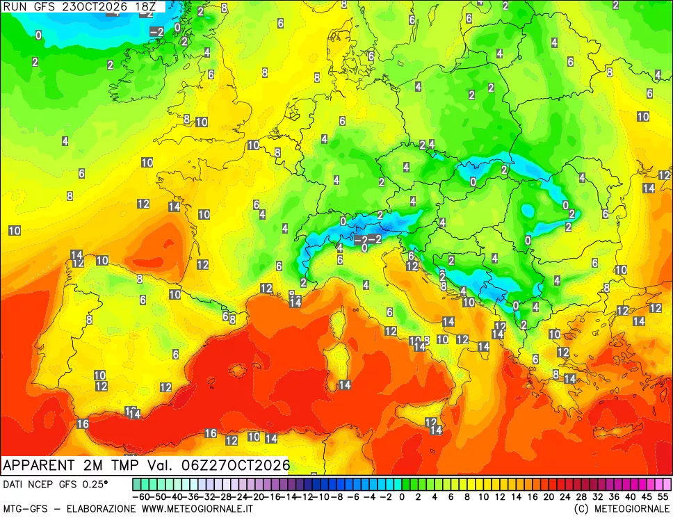 mappa Temp percepita