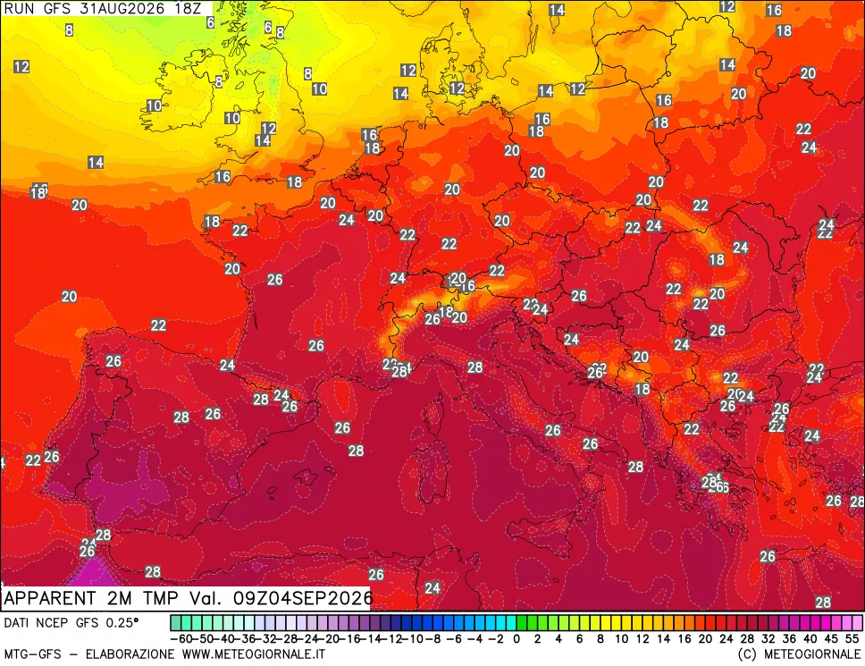 mappa Temp percepita