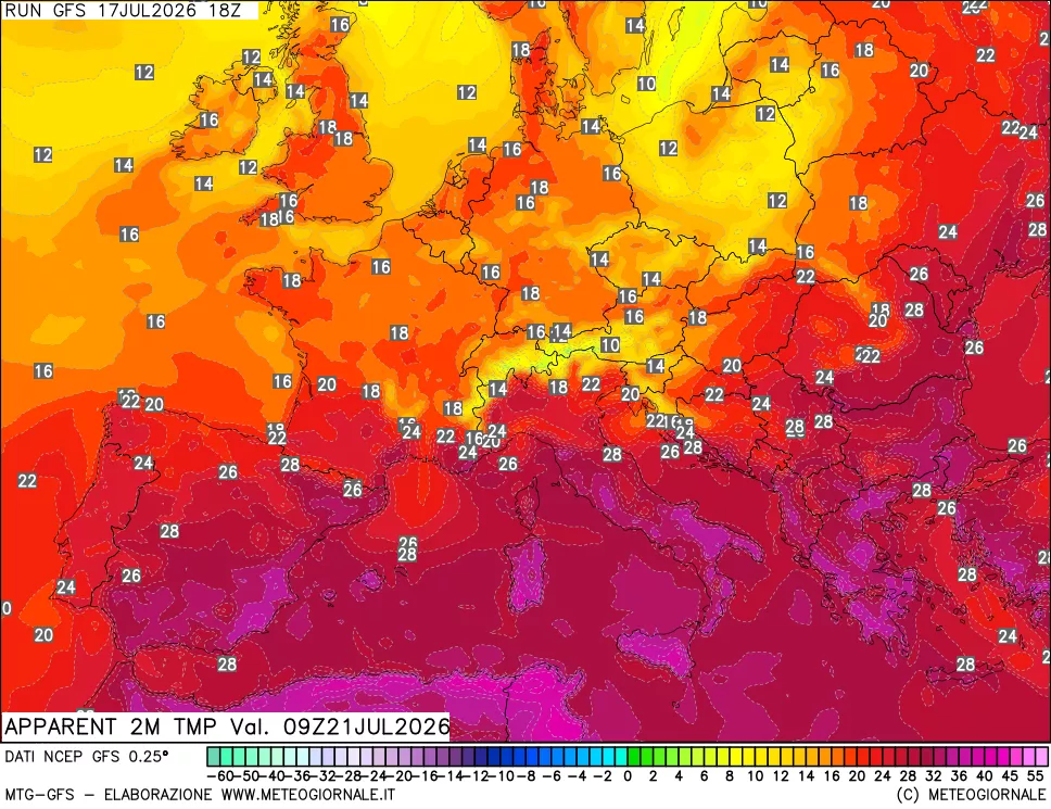mappa Temp percepita