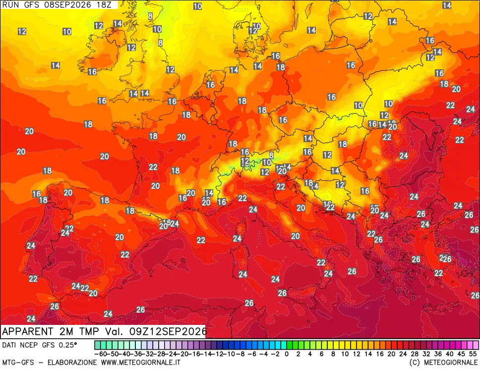 mappa Temp percepita