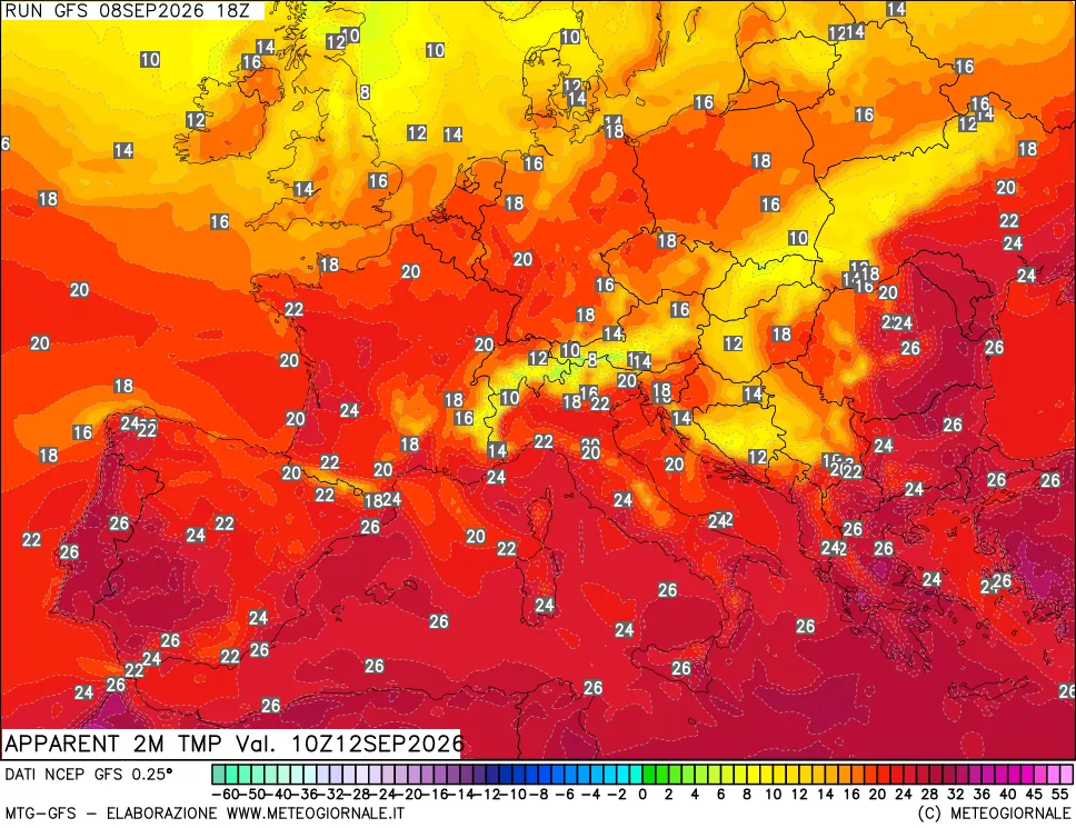 mappa Temp percepita
