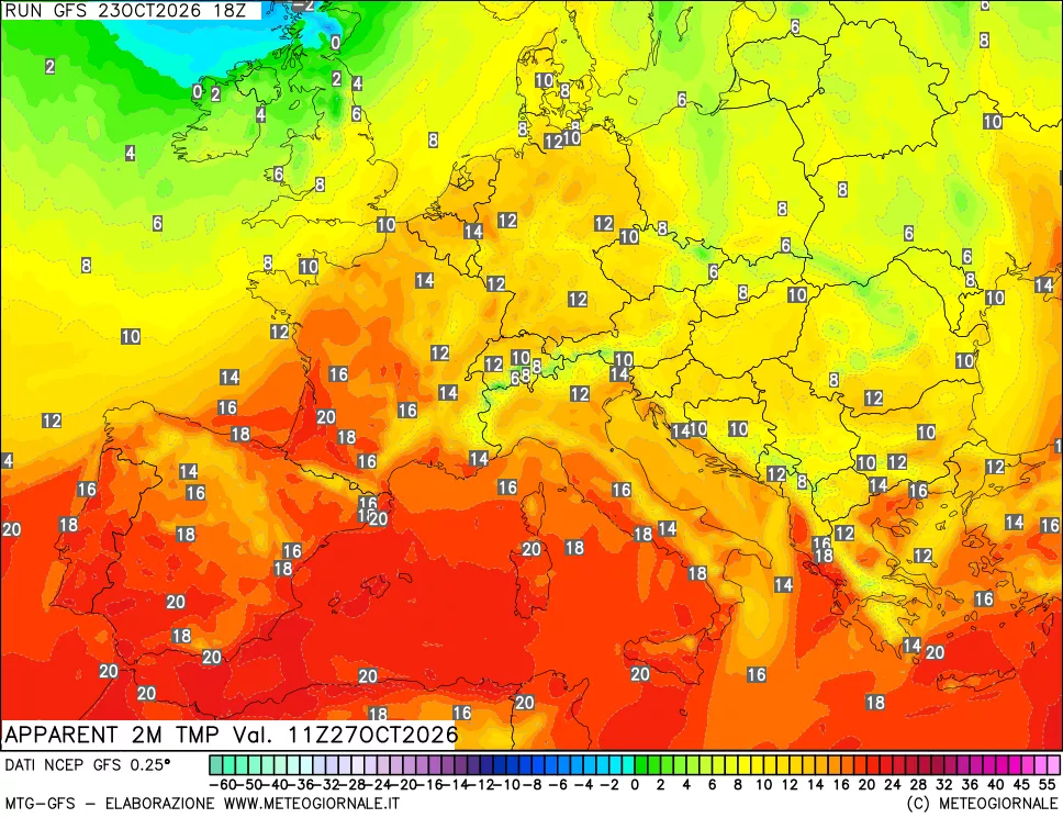 mappa Temp percepita