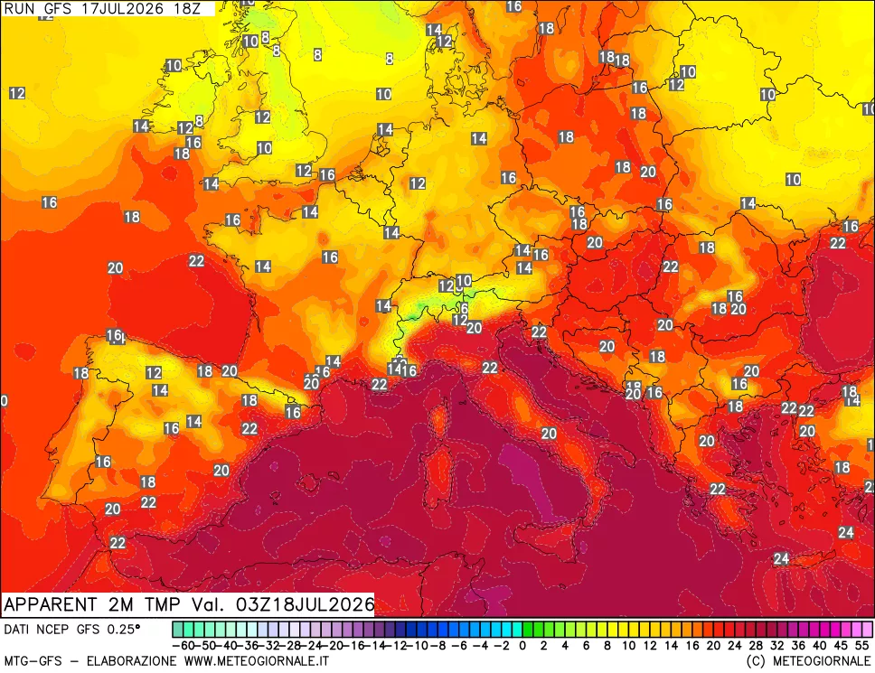 mappa Temp percepita