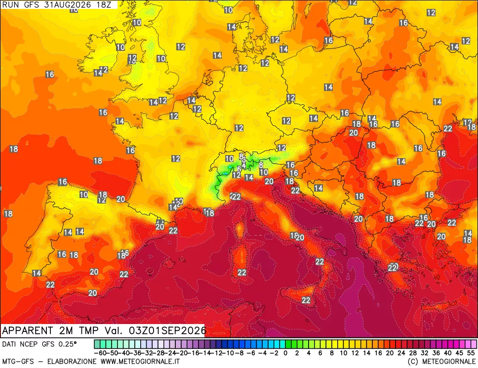 mappa Temp percepita