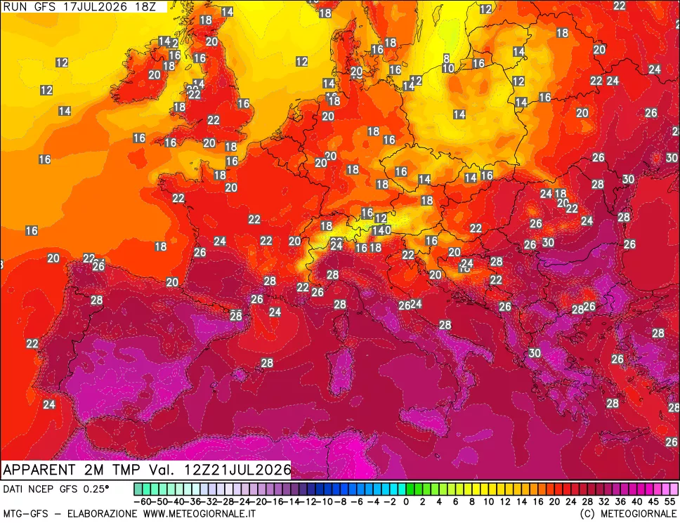 mappa Temp percepita