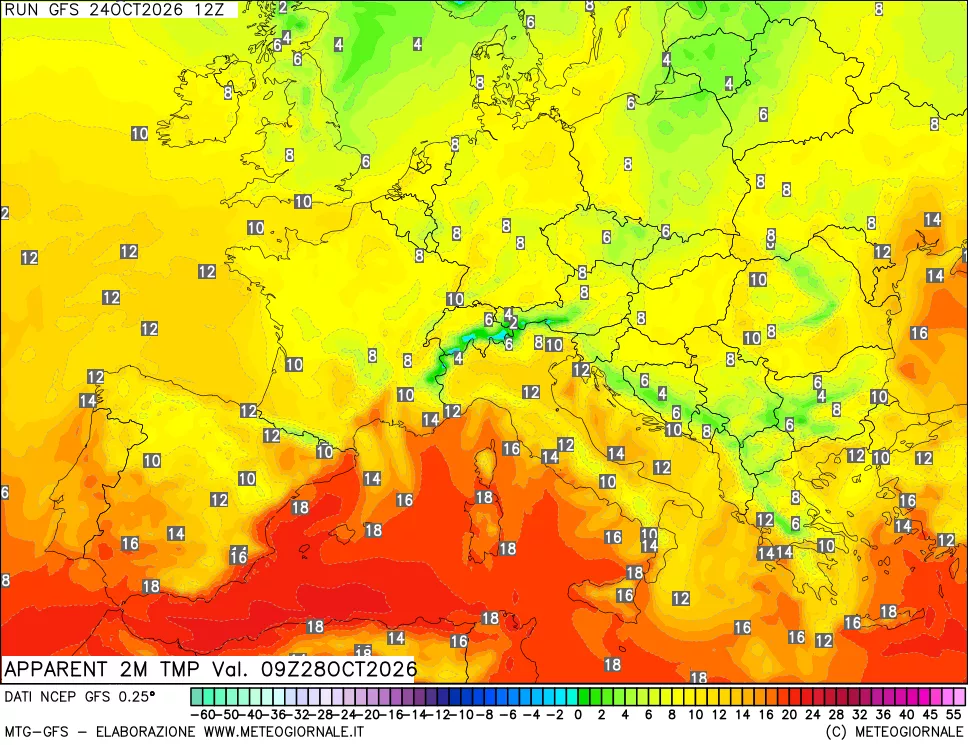 mappa Temp percepita