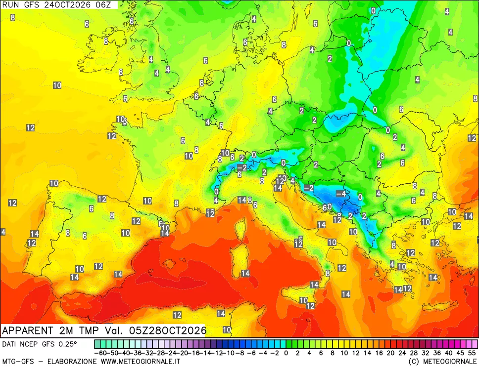 mappa Temp percepita