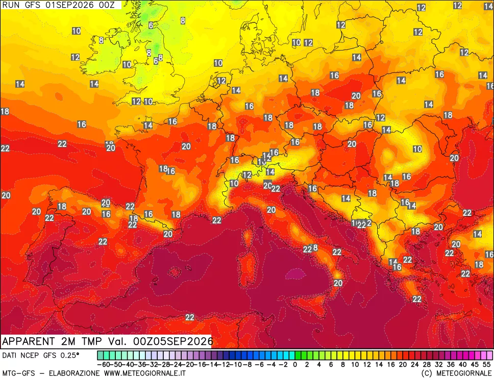 mappa Temp percepita