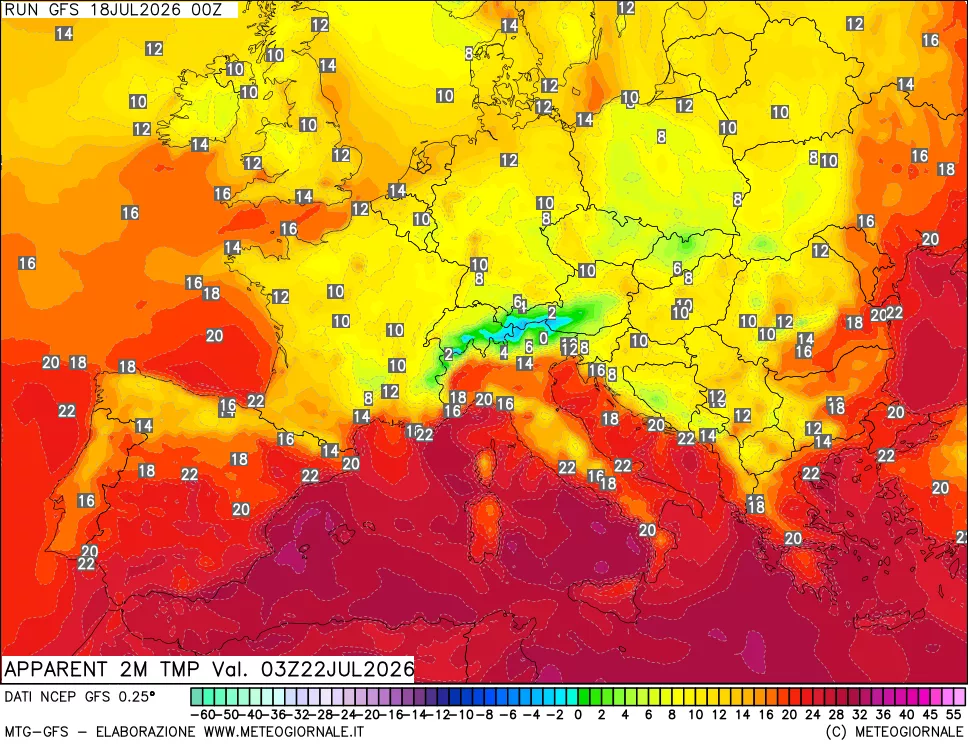mappa Temp percepita