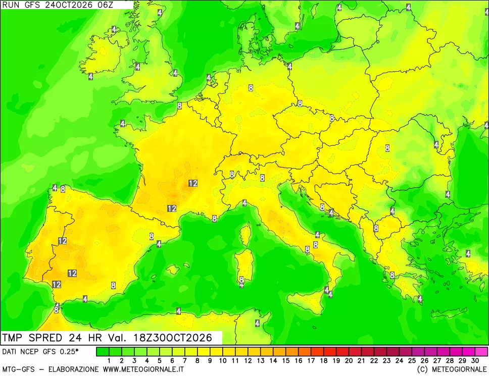 mappa Dif. TMax-TMin 24 ore