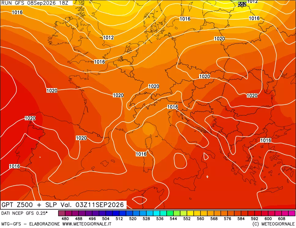 mappa 500 hPa GPT + Press SLM