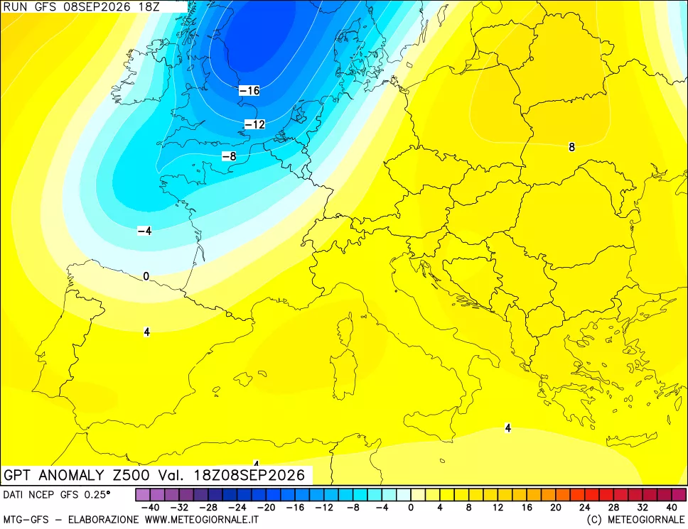 mappa 500 hPa GPT Anomaly vs Cli.No 1981-2010