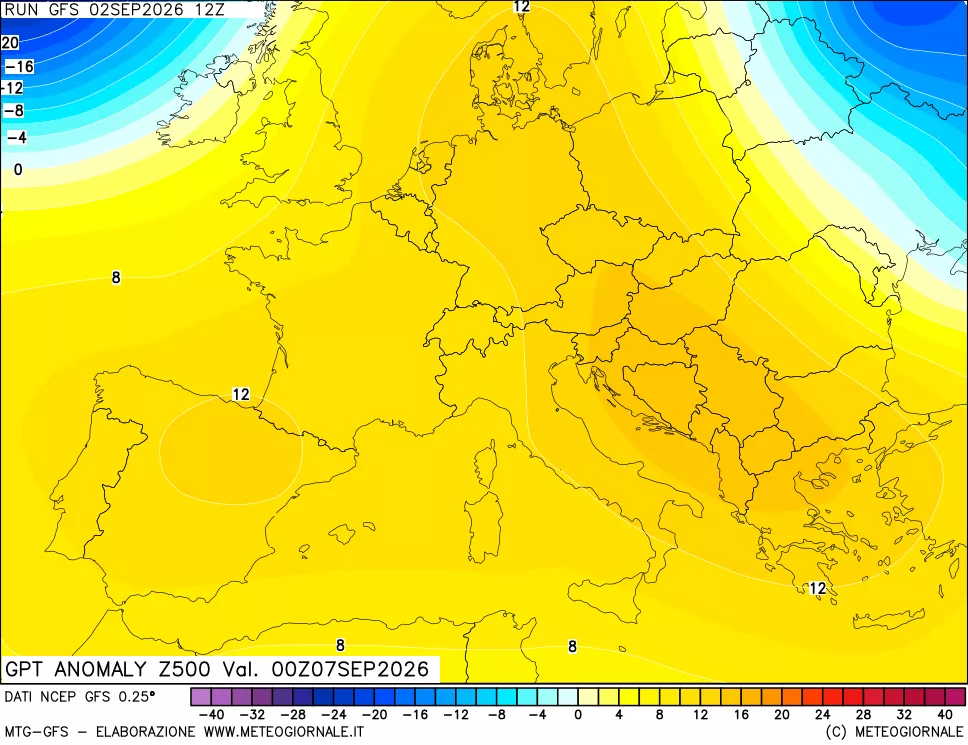 mappa 500 hPa GPT Anomaly vs Cli.No 1981-2010