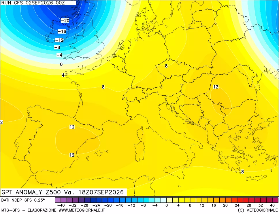 mappa 500 hPa GPT Anomaly vs Cli.No 1981-2010