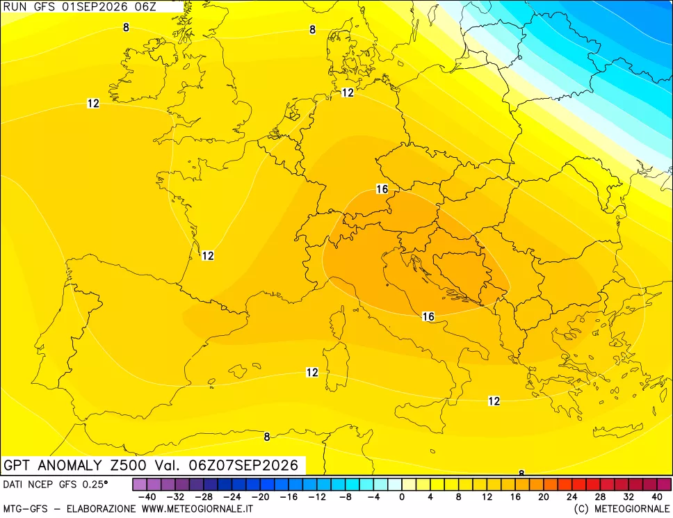 mappa 500 hPa GPT Anomaly vs Cli.No 1981-2010
