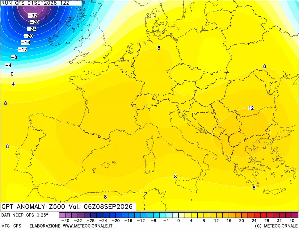 mappa 500 hPa GPT Anomaly vs Cli.No 1981-2010