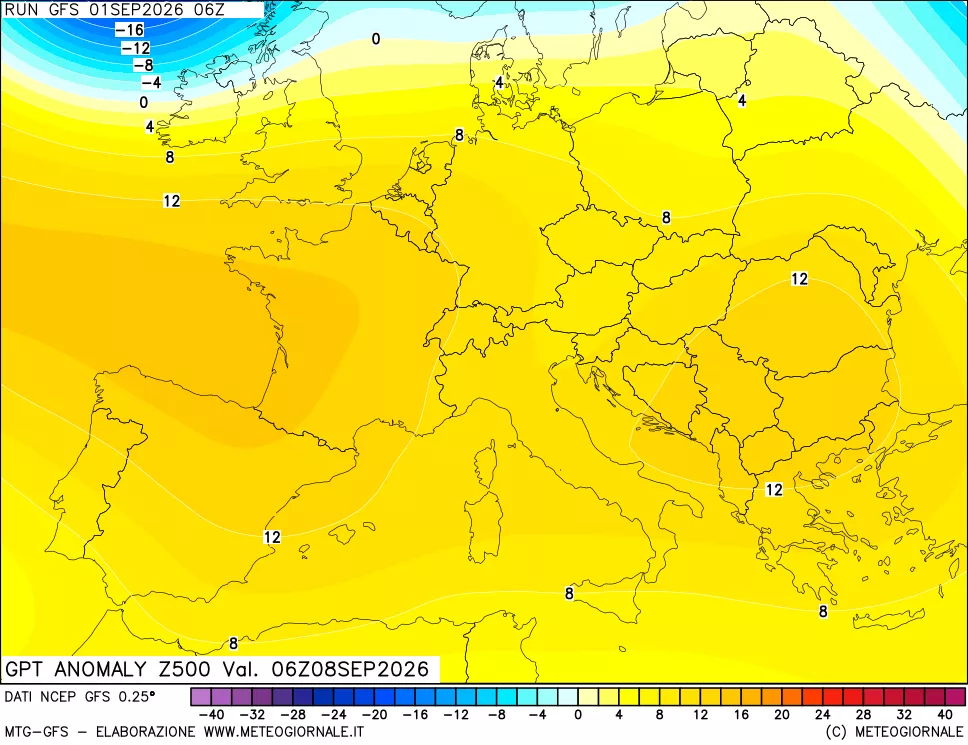 mappa 500 hPa GPT Anomaly vs Cli.No 1981-2010