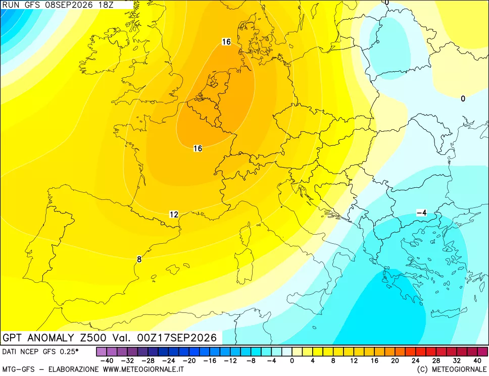 mappa 500 hPa GPT Anomaly vs Cli.No 1981-2010