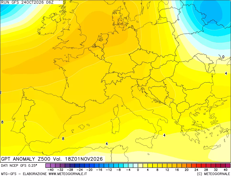 mappa 500 hPa GPT Anomaly vs Cli.No 1981-2010