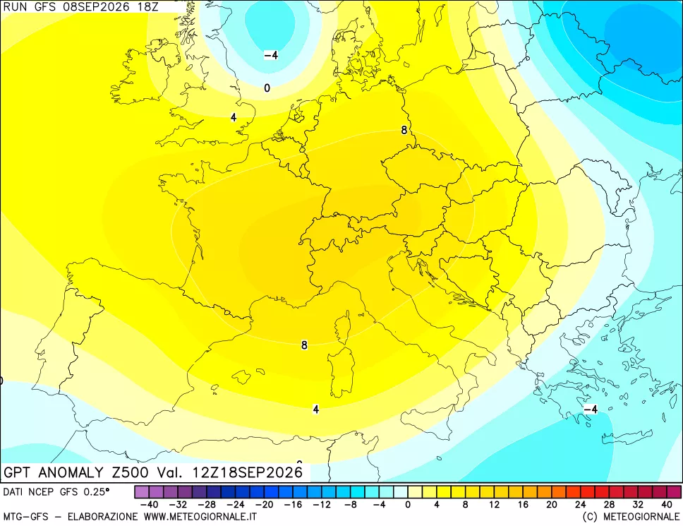 mappa 500 hPa GPT Anomaly vs Cli.No 1981-2010
