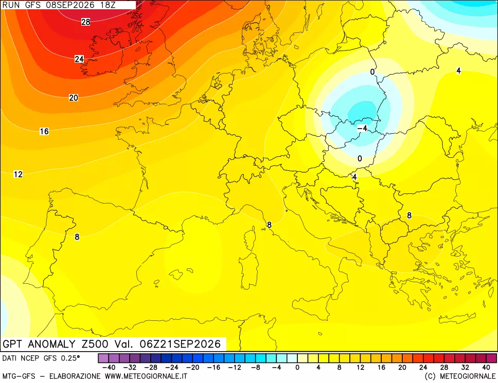 mappa 500 hPa GPT Anomaly vs Cli.No 1981-2010