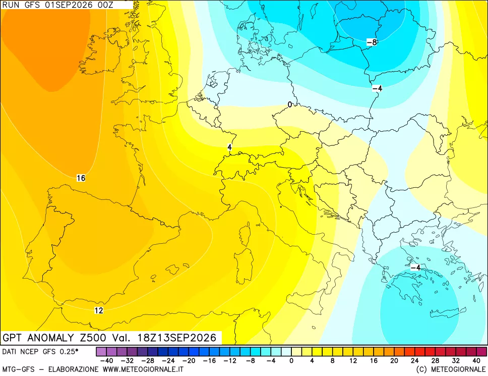 mappa 500 hPa GPT Anomaly vs Cli.No 1981-2010
