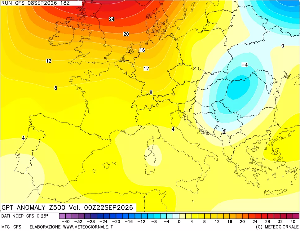 mappa 500 hPa GPT Anomaly vs Cli.No 1981-2010