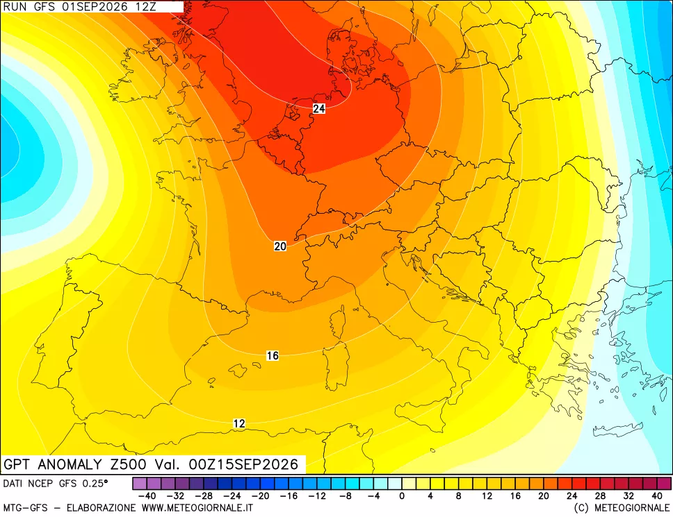 mappa 500 hPa GPT Anomaly vs Cli.No 1981-2010