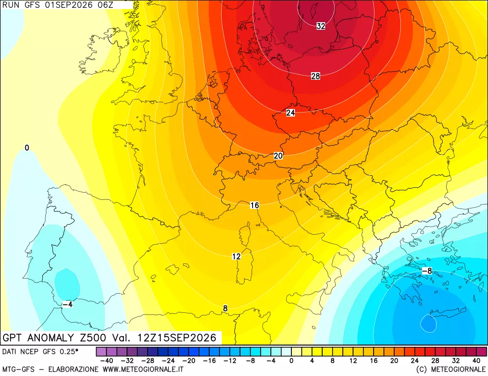 mappa 500 hPa GPT Anomaly vs Cli.No 1981-2010