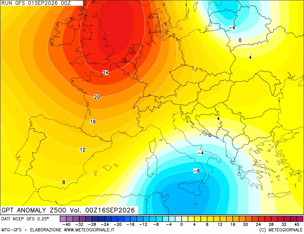 mappa 500 hPa GPT Anomaly vs Cli.No 1981-2010