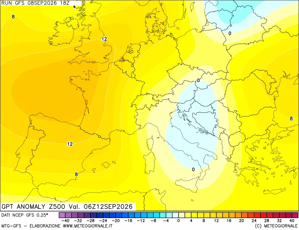 mappa 500 hPa GPT Anomaly vs Cli.No 1981-2010
