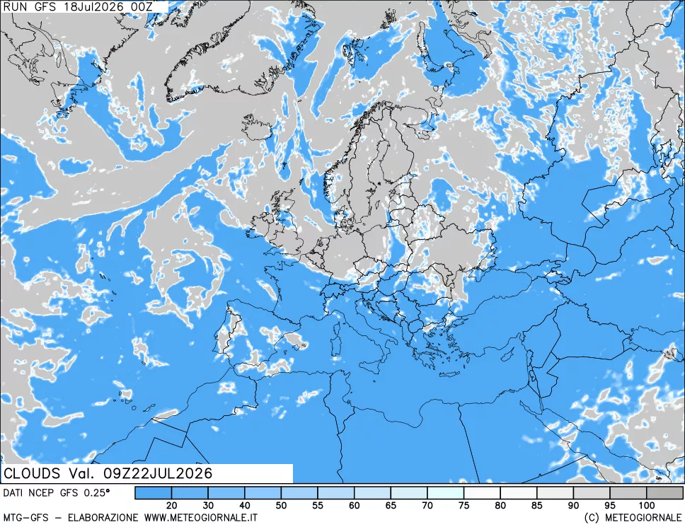 mappa Nuvolosità totale