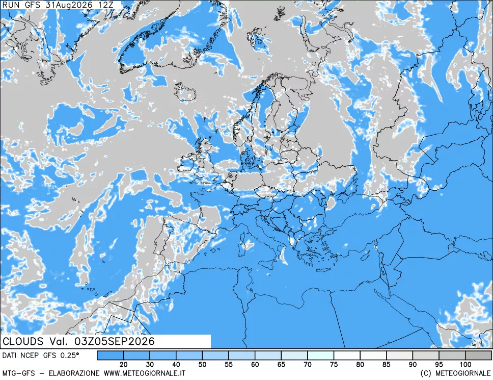 mappa Nuvolosità totale