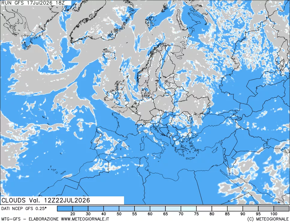 mappa Nuvolosità totale