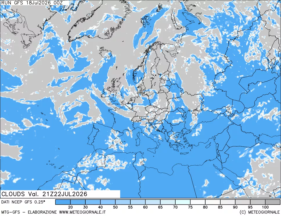 mappa Nuvolosità totale