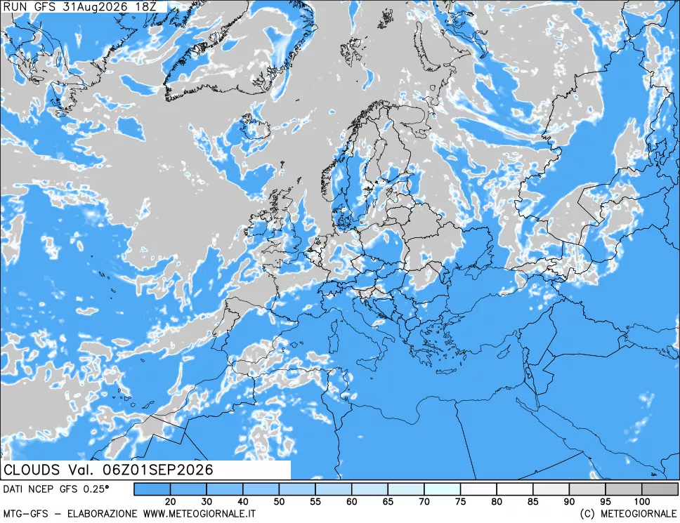 mappa Nuvolosità totale