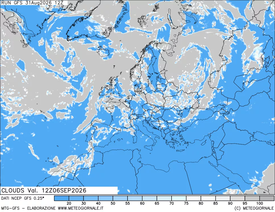 mappa Nuvolosità totale