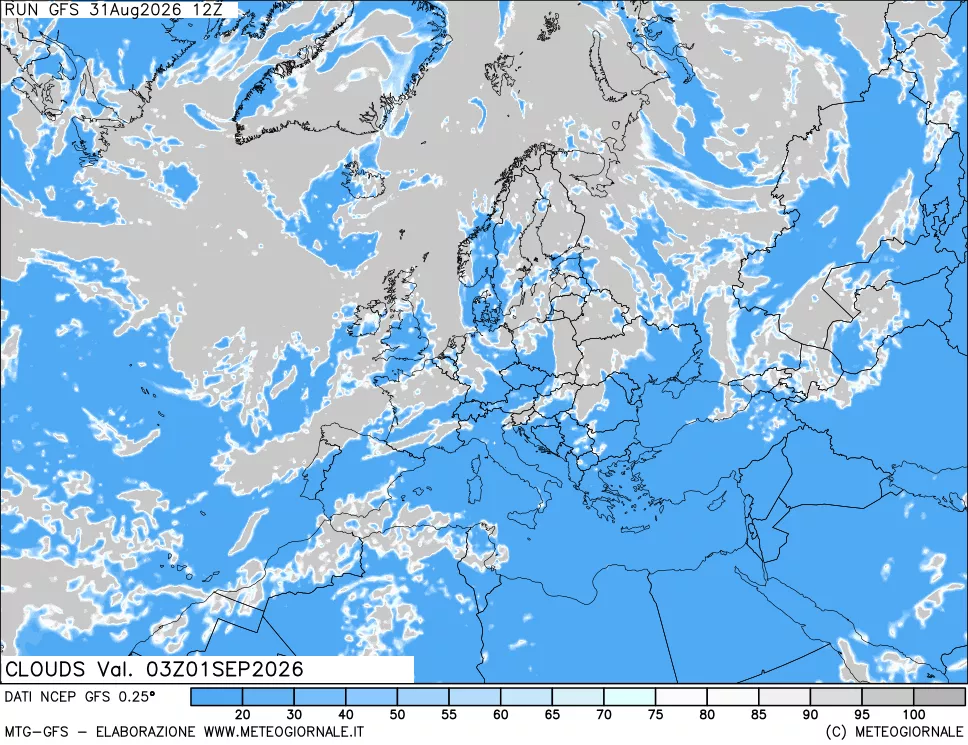 mappa Nuvolosità totale