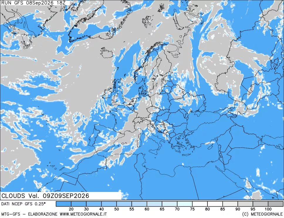 mappa Nuvolosità totale