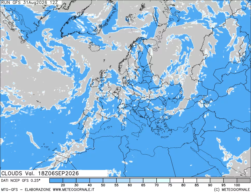 mappa Nuvolosità totale
