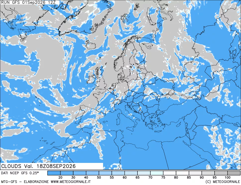 mappa Nuvolosità totale