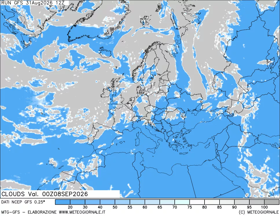 mappa Nuvolosità totale