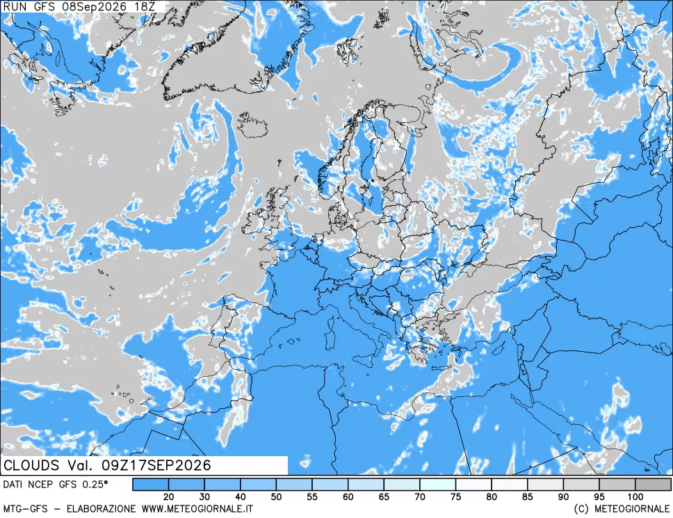 mappa Nuvolosità totale