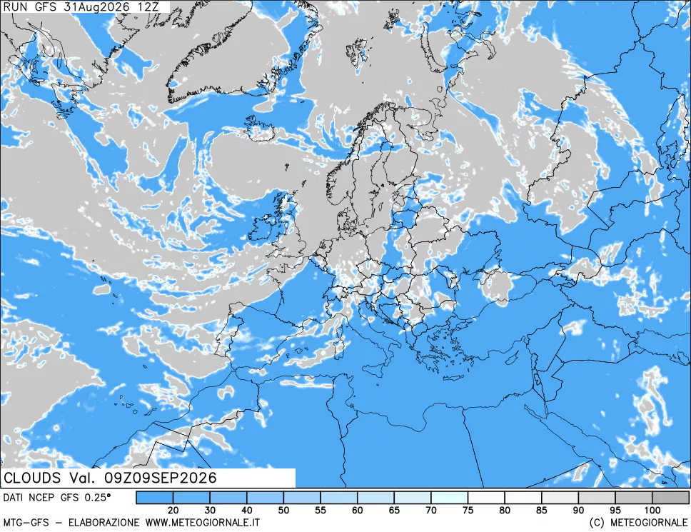 mappa Nuvolosità totale