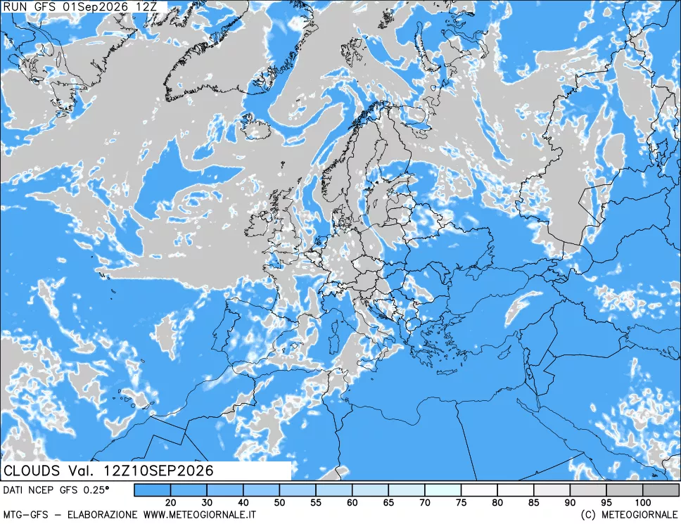 mappa Nuvolosità totale