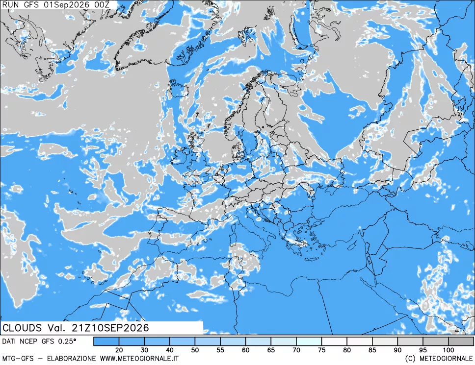 mappa Nuvolosità totale
